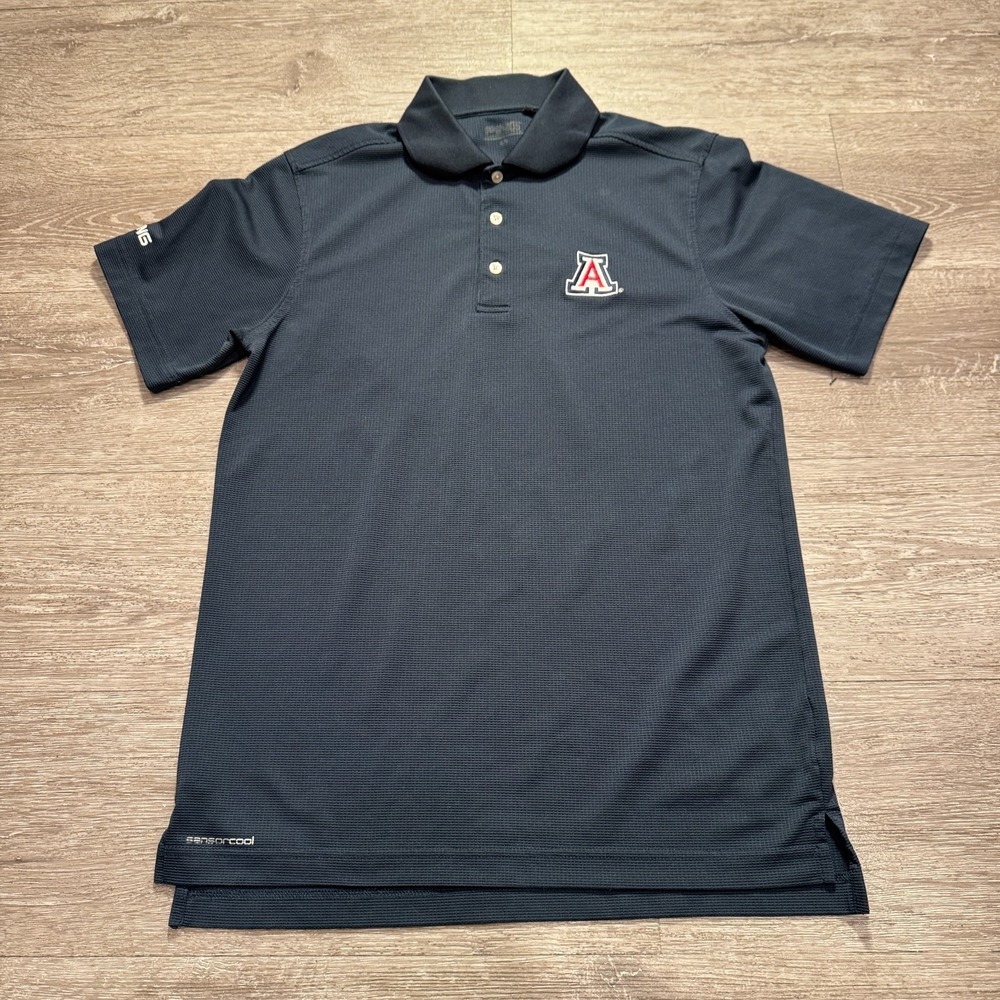 Ping Shirt Mens S Blue Polyester Arizona Wildcats‎ Polo Golf Sporty NCAA Fanwear